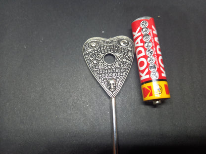 Goth Gothic Witchy Occultist Satanic Pagan "Ouija Planchet" detail metal hair stick V1