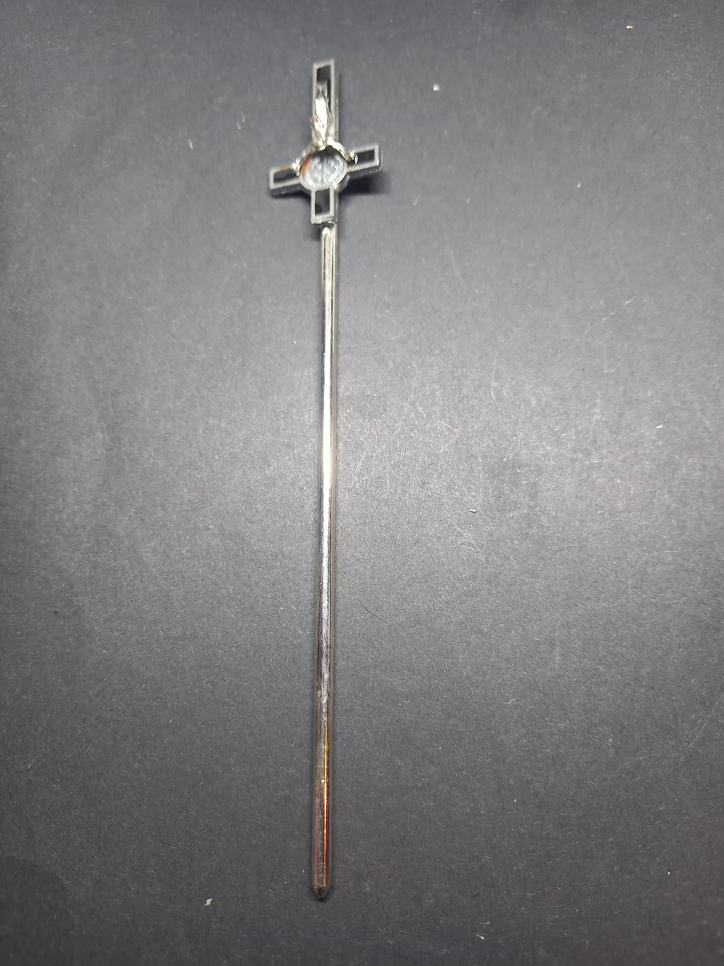 Goth gothic witch witchcraft witchy satanic occult upcycled recycled satanic temple "Inverted crucifix hair stick"