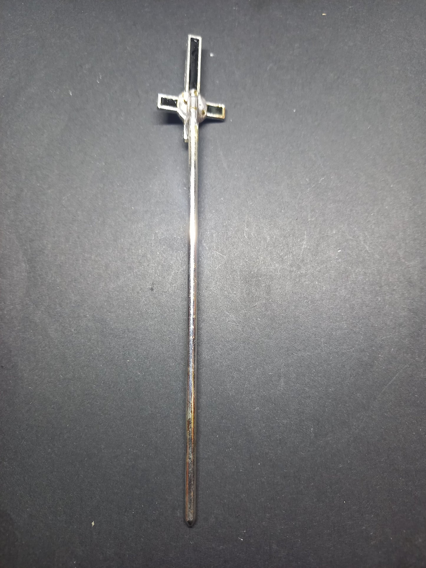 Goth gothic witch witchcraft witchy satanic occult upcycled recycled satanic temple "Inverted crucifix hair stick"