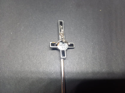 Goth gothic witch witchcraft witchy satanic occult upcycled recycled satanic temple "Inverted crucifix hair stick"