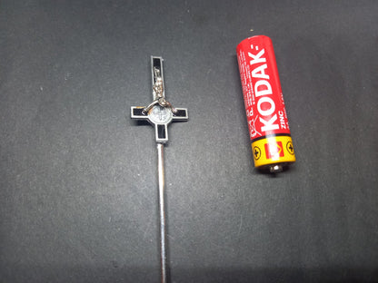 Goth gothic witch witchcraft witchy satanic occult upcycled recycled satanic temple "Inverted crucifix hair stick"