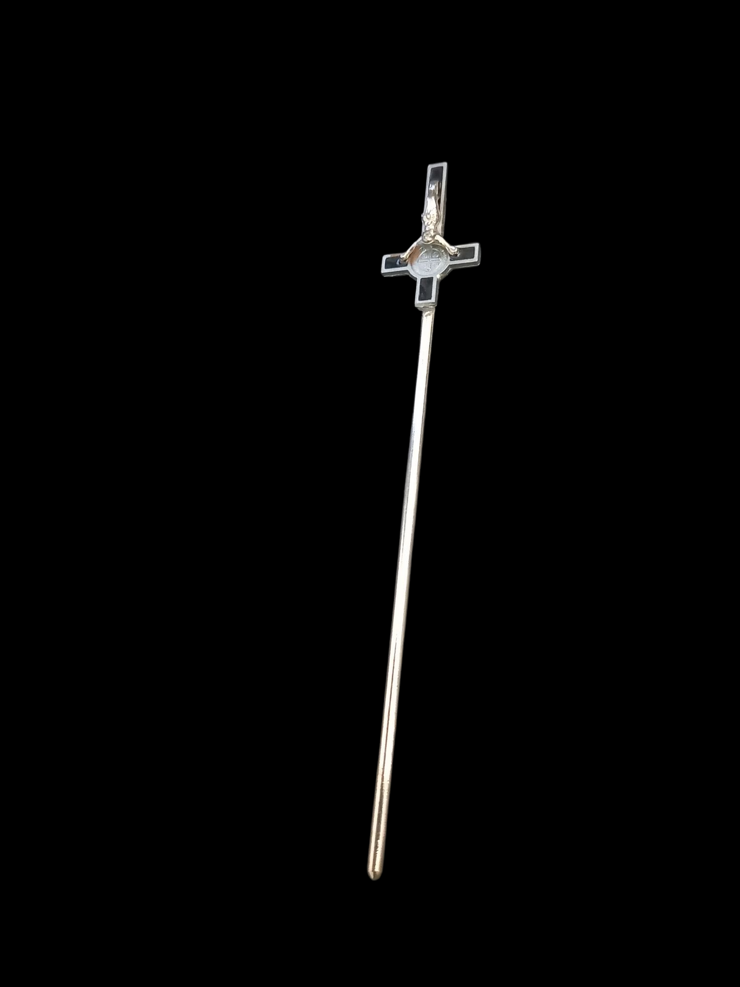 Goth gothic witch witchcraft witchy satanic occult upcycled recycled satanic temple "Inverted crucifix hair stick"