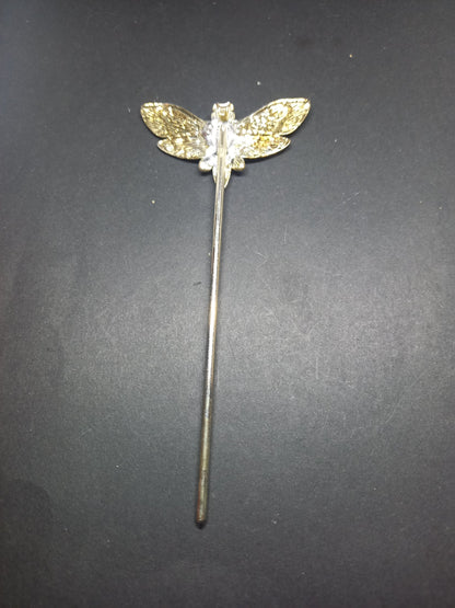 Goth Gothic Witchy Occultist Satanic Pagan "Death head moth" detail metal hair stick V1