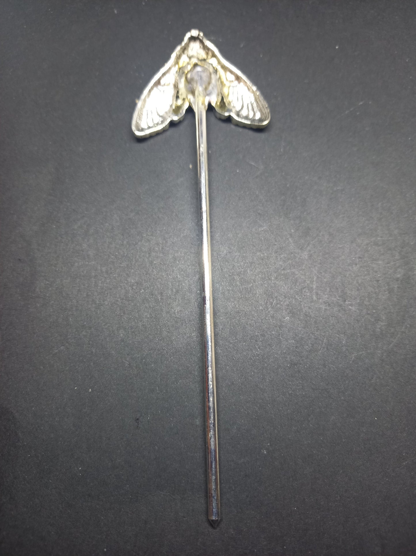 Goth Gothic Witchy Occultist Satanic Pagan "Death head moth" detail metal hair stick V2