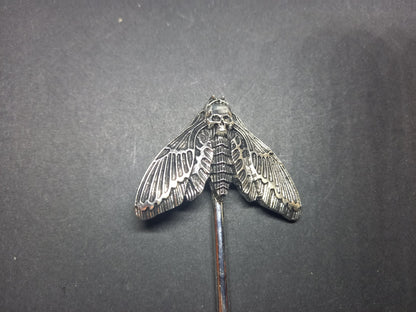 Goth Gothic Witchy Occultist Satanic Pagan "Death head moth" detail metal hair stick V2