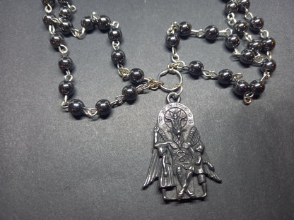 Goth Gothic Witchy Satanic Occult "Satanic Temple Baphomet with two Sigil of Satan details" double layer rosary