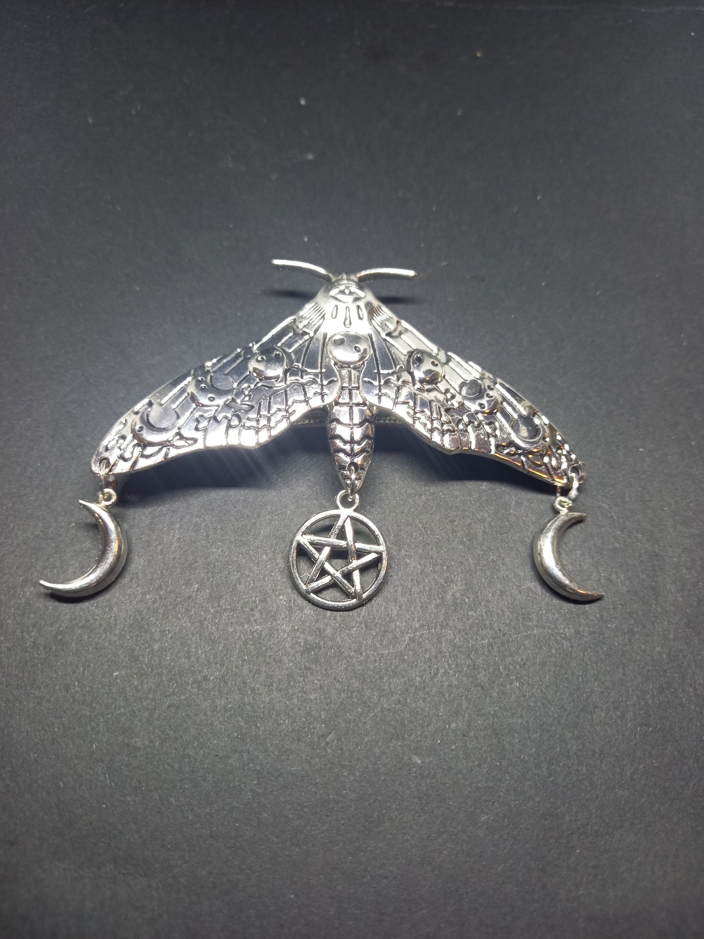 Goth Gothic Witchy Killstar Witch Witchcraft pagan occult "Large Goddess style Luna Moth" hair grip
