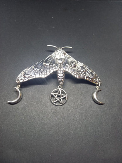 Goth Gothic Witchy Killstar Witch Witchcraft pagan occult "Large Goddess style Luna Moth" hair grip
