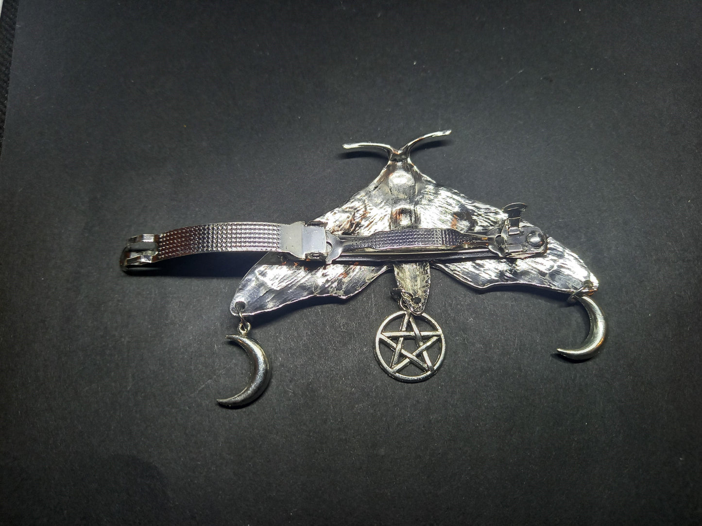 Goth Gothic Witchy Killstar Witch Witchcraft pagan occult "Large Goddess style Luna Moth" hair grip