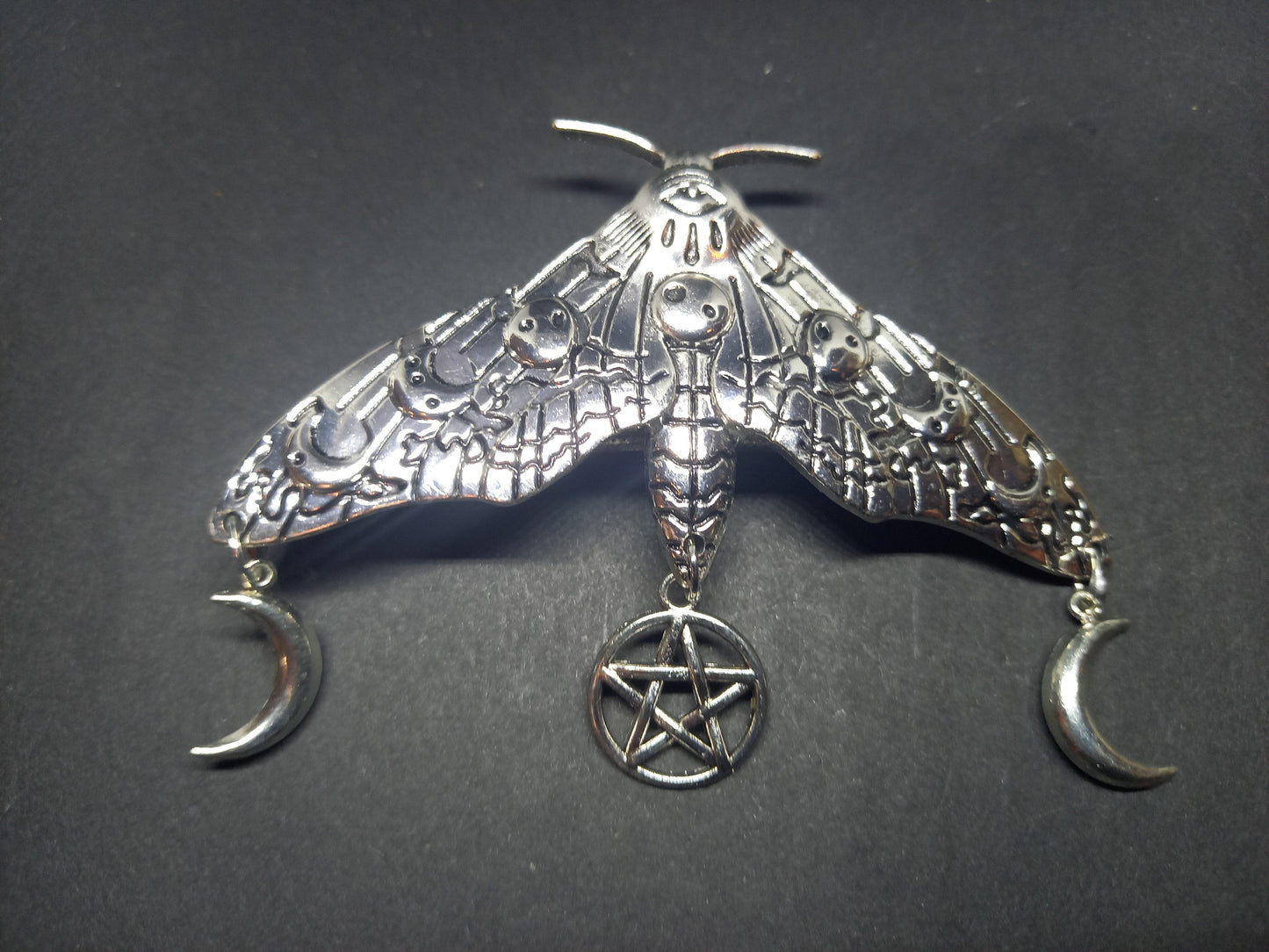 Goth Gothic Witchy Killstar Witch Witchcraft pagan occult "Large Goddess style Luna Moth" hair grip