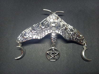 Goth Gothic Witchy Killstar Witch Witchcraft pagan occult "Large Goddess style Luna Moth" hair grip