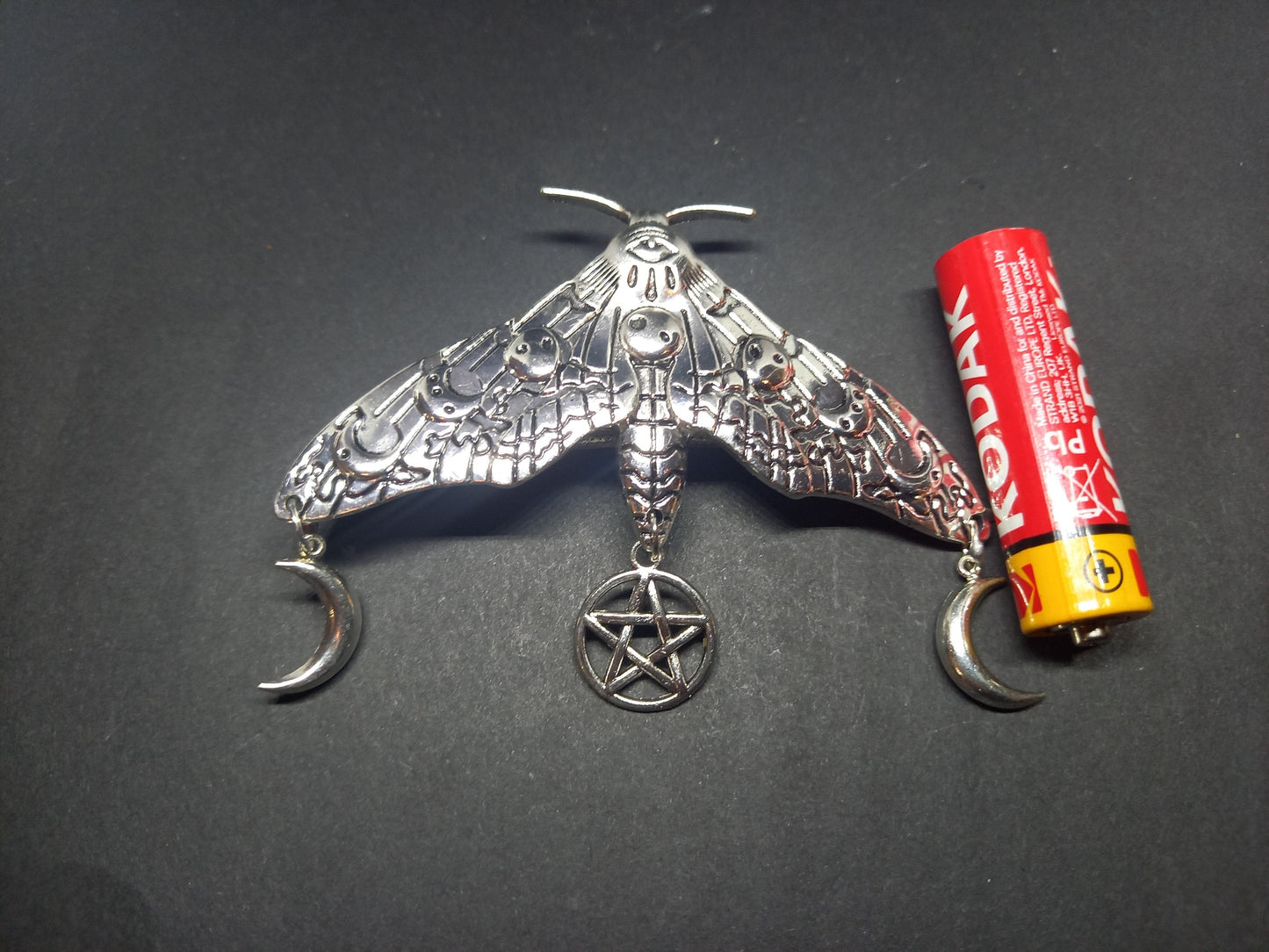 Goth Gothic Witchy Killstar Witch Witchcraft pagan occult "Large Goddess style Luna Moth" hair grip
