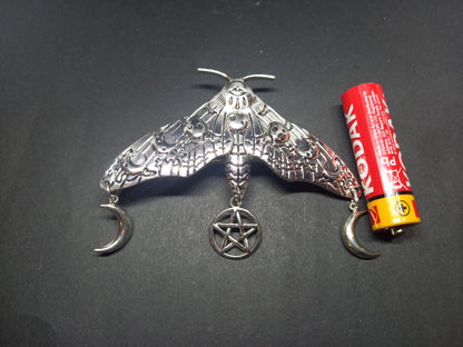 Goth Gothic Witchy Killstar Witch Witchcraft pagan occult "Large Goddess style Luna Moth" hair grip