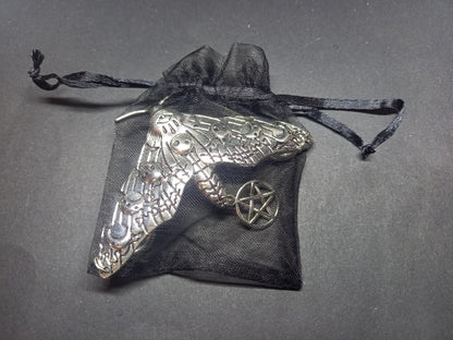Goth Gothic Witchy Killstar Witch Witchcraft pagan occult "Large Goddess style Luna Moth" hair grip
