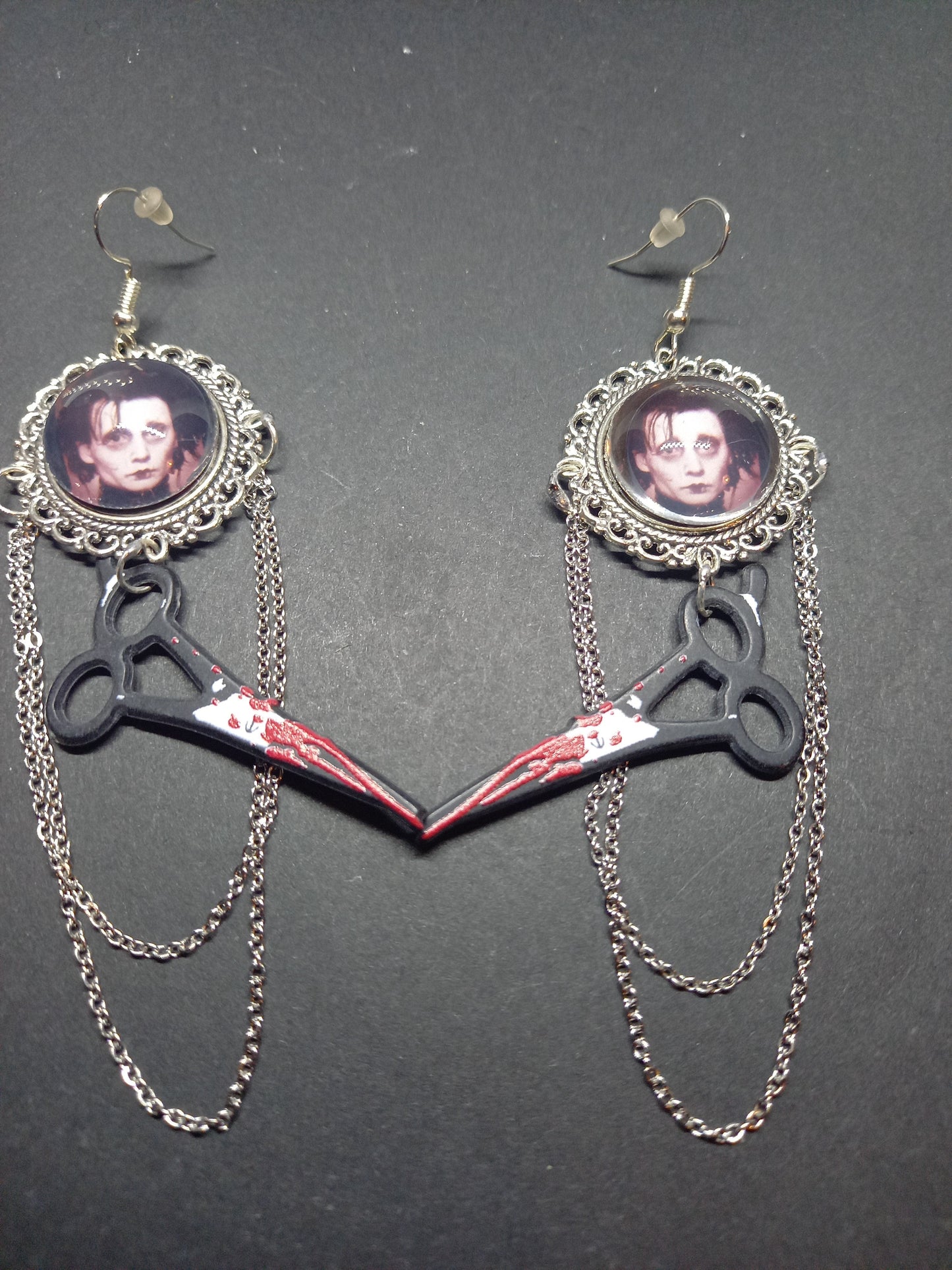 Goth Gothic Witchy Tim Burton Edward Scissorhands "Edward" Deluxe Earrings V2