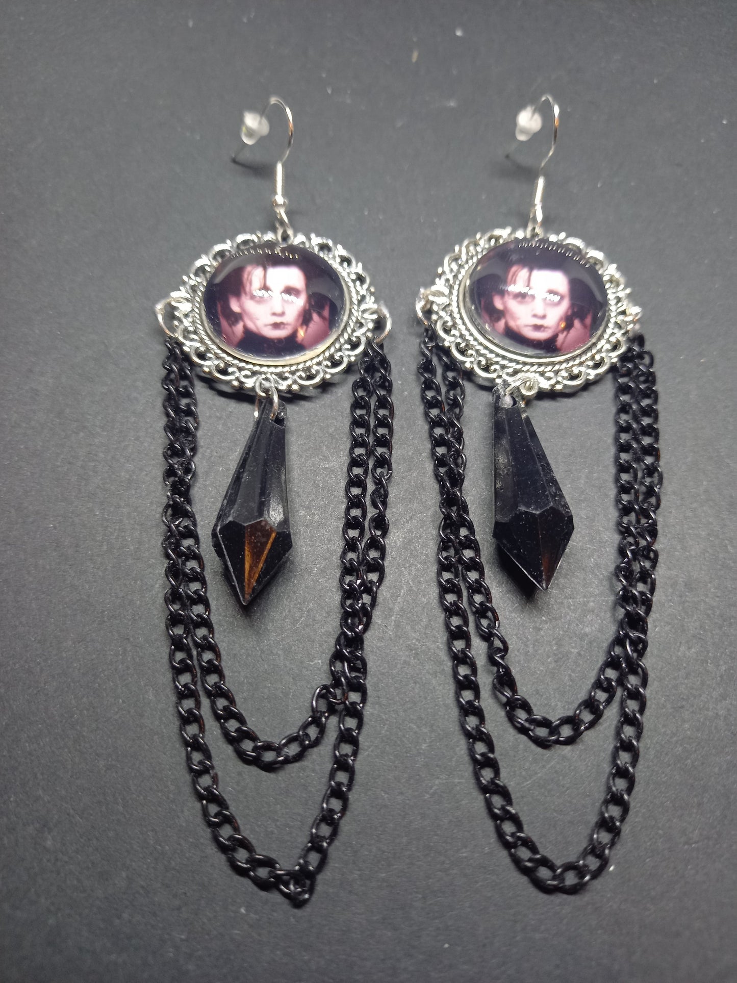 Goth Gothic Witchy burtonesque Tim Burton Johnny Deep Edward Scissorhands "Edward" Deluxe Earrings