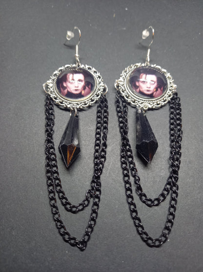 Goth Gothic Witchy burtonesque Tim Burton Johnny Deep Edward Scissorhands "Edward" Deluxe Earrings