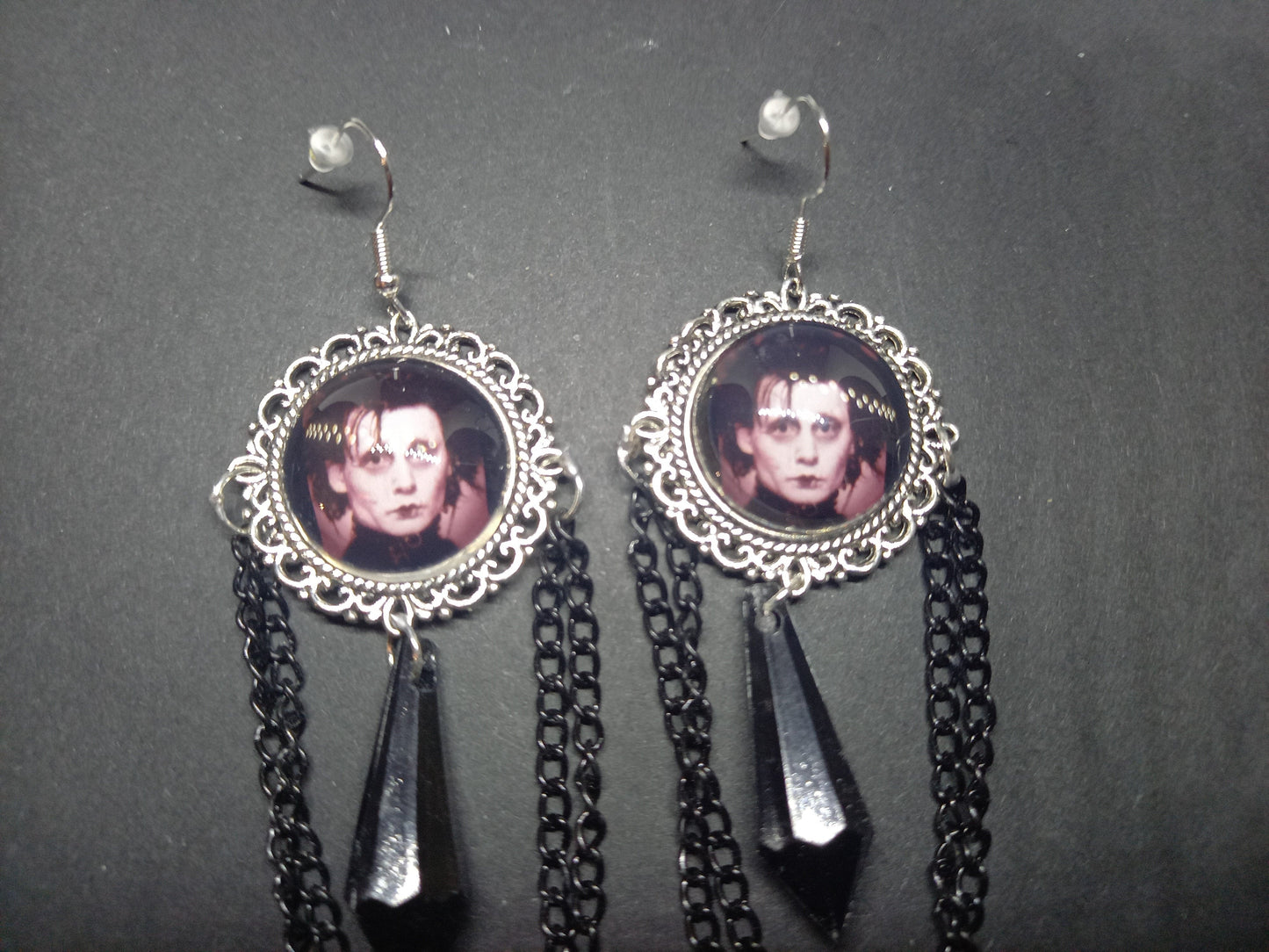 Goth Gothic Witchy burtonesque Tim Burton Johnny Deep Edward Scissorhands "Edward" Deluxe Earrings