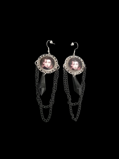 Goth Gothic Witchy burtonesque Tim Burton Johnny Deep Edward Scissorhands "Edward" Deluxe Earrings
