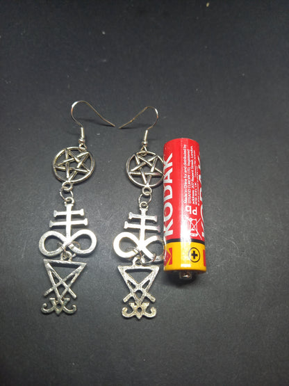 Goth Gothic Witchy killstar witch witchcraft Occult Satanic satanic temple "Satanic Trinity Earrings"