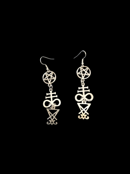 Goth Gothic Witchy killstar witch witchcraft Occult Satanic satanic temple "Satanic Trinity Earrings"