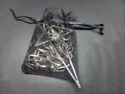 Goth Gothic Witchy killstar witch witchcraft Occult Satanic satanic temple " Stylized inverted pentagram with inverted crucifix Necklace"