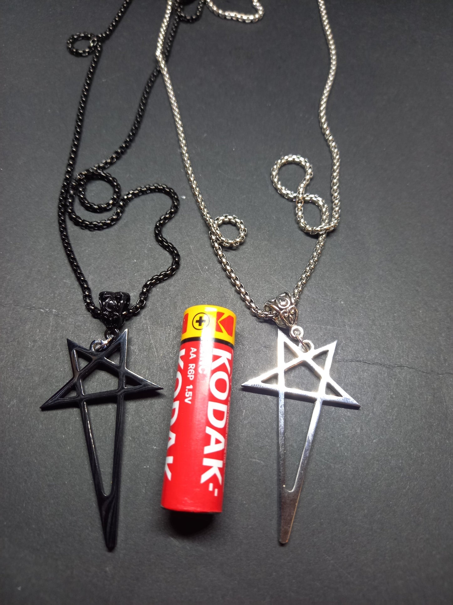 Goth Gothic Witchy killstar witch witchcraft Occult Satanic satanic temple "Stainless steel stylized inverted pentagram Necklace"