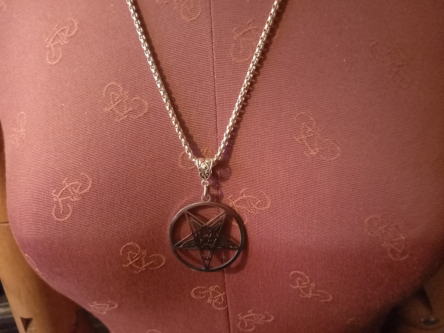 Goth Gothic Witchy killstar witch witchcraft Occult Satanic satanic temple "Sigil of Baphomet/goat of mendes necklace"V1