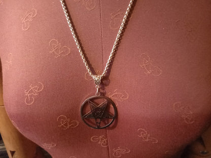 Goth Gothic Witchy killstar witch witchcraft Occult Satanic satanic temple "Sigil of Baphomet/goat of mendes necklace"V1