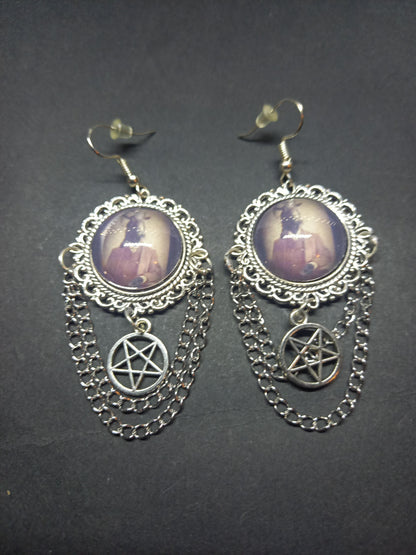 Goth Gothic Witchy fashion Church of Satan Occult Satanic "Satanic Ram" deluxe Earrings
