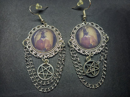 Goth Gothic Witchy fashion Church of Satan Occult Satanic "Satanic Ram" deluxe Earrings