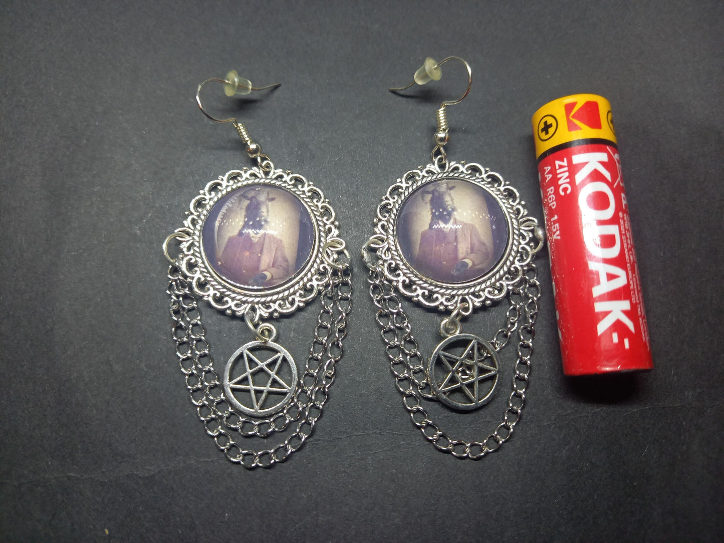 Goth Gothic Witchy fashion Church of Satan Occult Satanic "Satanic Ram" deluxe Earrings