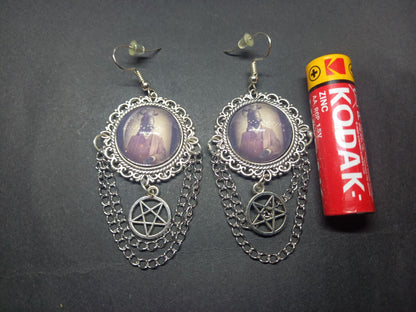 Goth Gothic Witchy fashion Church of Satan Occult Satanic "Satanic Ram" deluxe Earrings