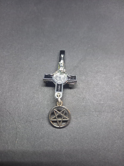 Goth gothic witch witchy Satanic occult  satanic temple "Inverted crucifix pin badge"