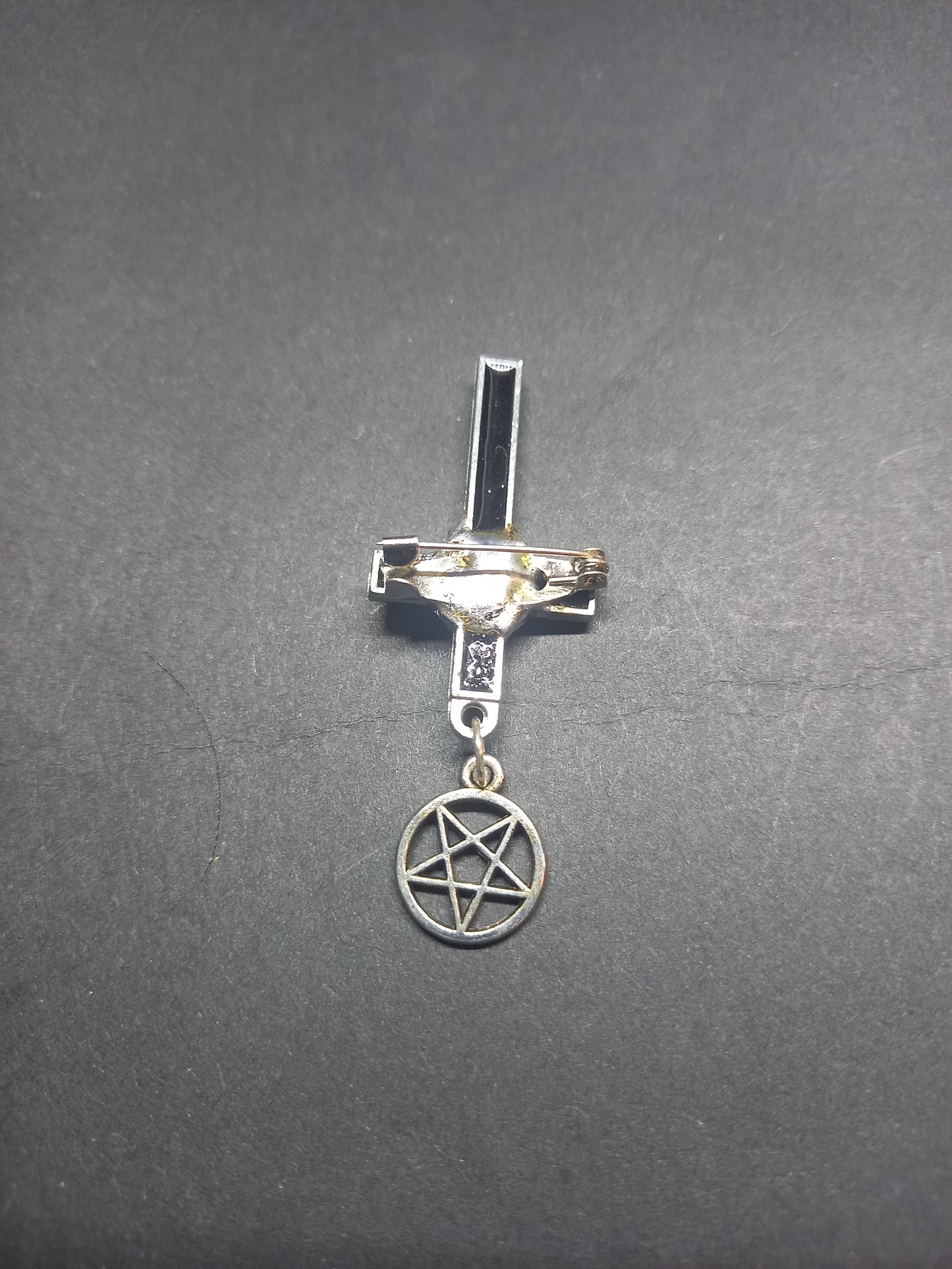 Goth gothic witch witchy Satanic occult  satanic temple "Inverted crucifix pin badge"