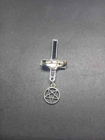 Goth gothic witch witchy Satanic occult  satanic temple "Inverted crucifix pin badge"