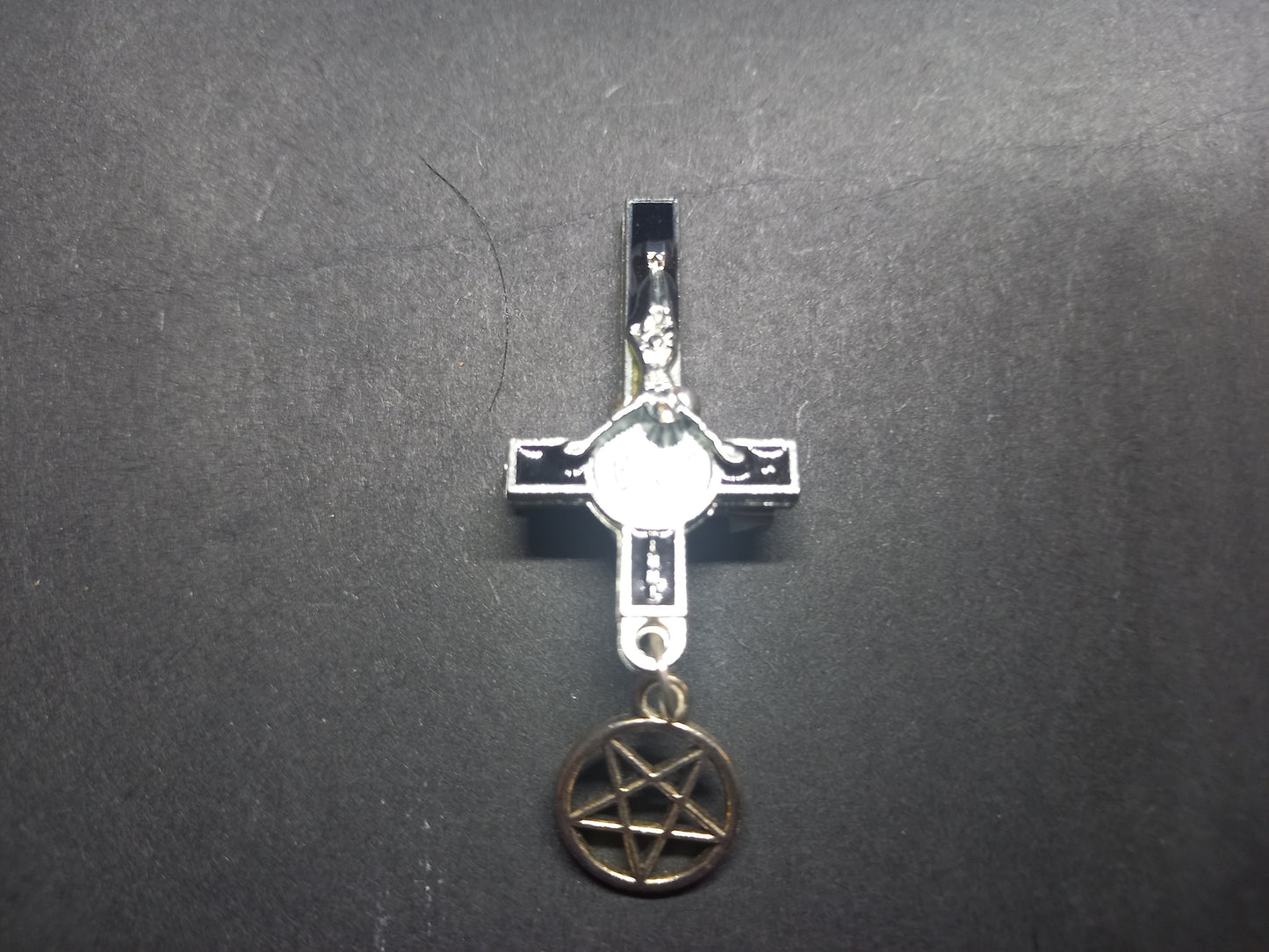Goth gothic witch witchy Satanic occult  satanic temple "Inverted crucifix pin badge"