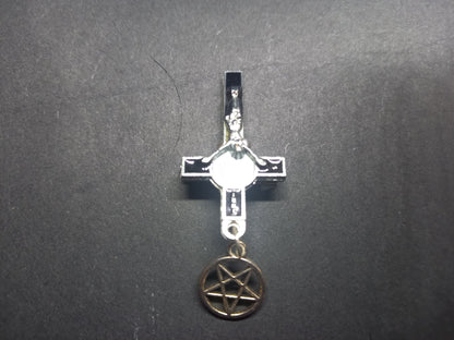 Goth gothic witch witchy Satanic occult  satanic temple "Inverted crucifix pin badge"