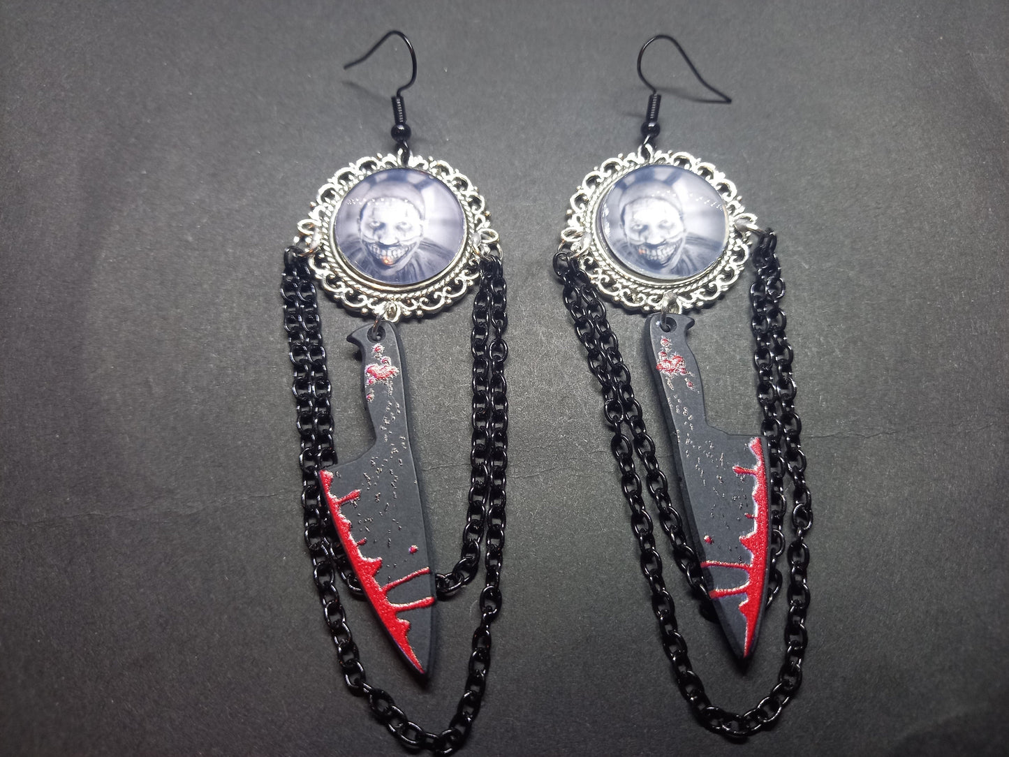 Goth Gothic Witchy  American Horror Story inspired "Twisty the Clown" Deluxe Earrings