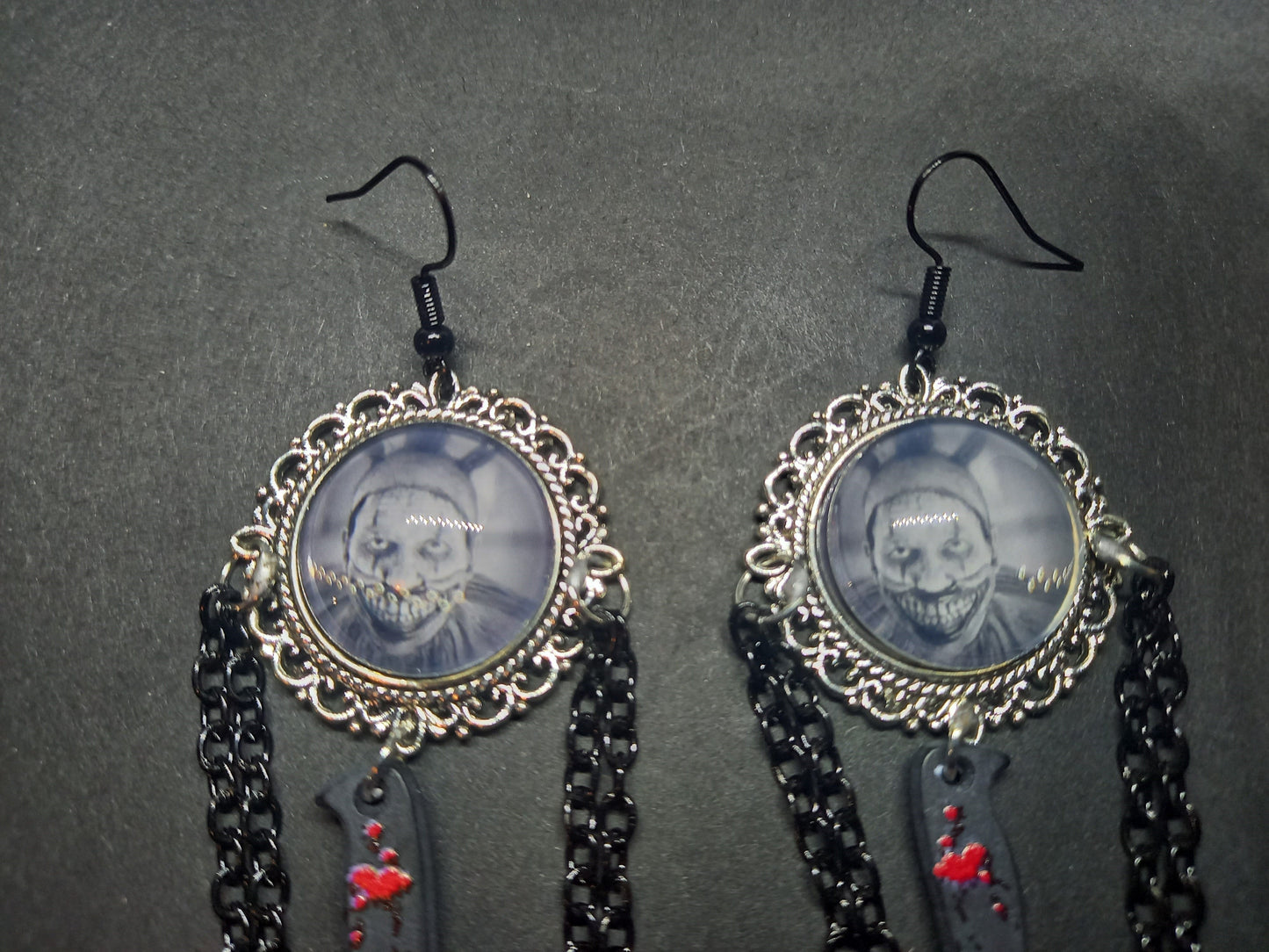 Goth Gothic Witchy  American Horror Story inspired "Twisty the Clown" Deluxe Earrings