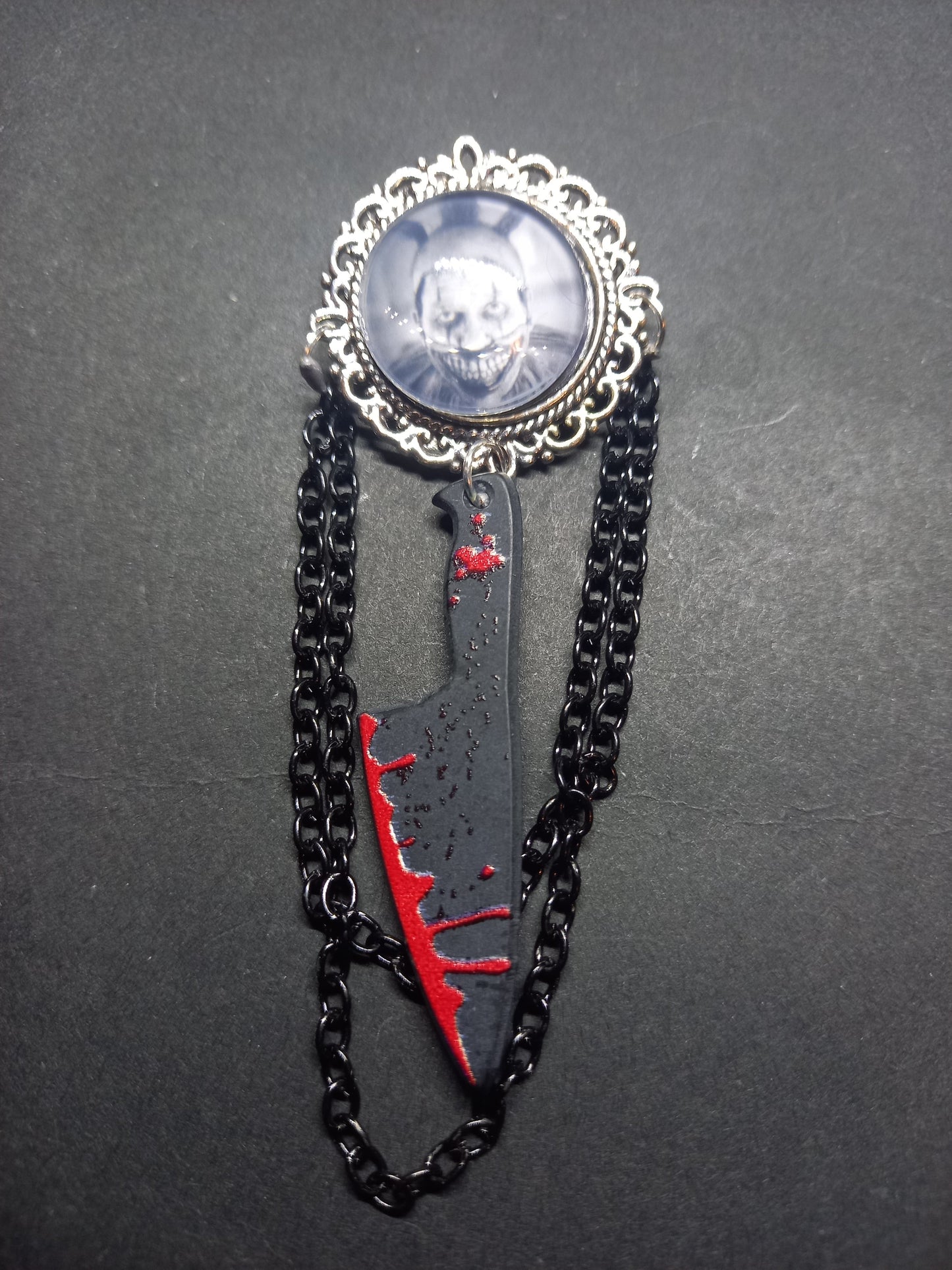 Goth Gothic Witchy American Horror Story inspired "Twisty the Clown" Deluxe ornate brooch/pin