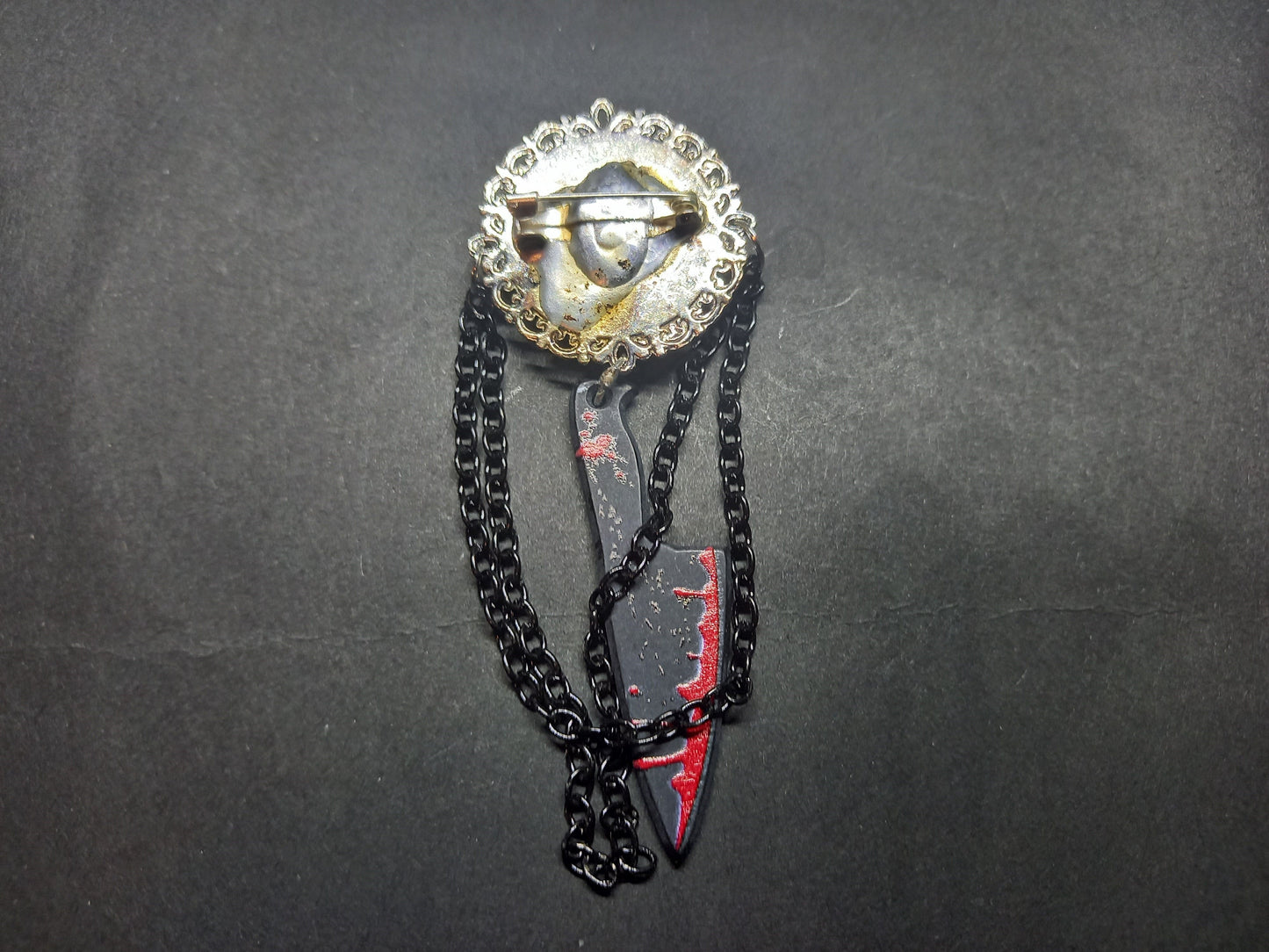 Goth Gothic Witchy American Horror Story inspired "Twisty the Clown" Deluxe ornate brooch/pin