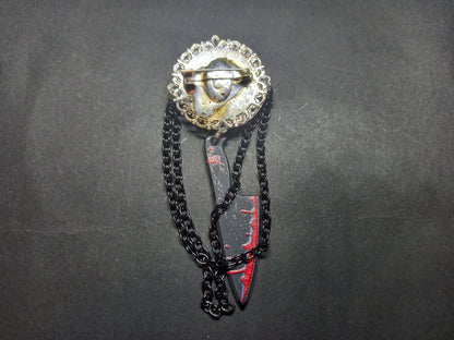 Goth Gothic Witchy American Horror Story inspired "Twisty the Clown" Deluxe ornate brooch/pin