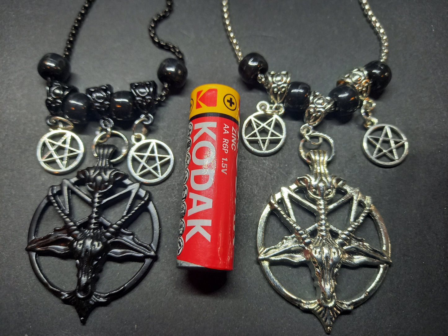 Goth Gothic Witchy killstar witch witchcraft Occult Satanic satanic temple "Goat of Mendes/Baphomet with inverted pentagrams" necklace