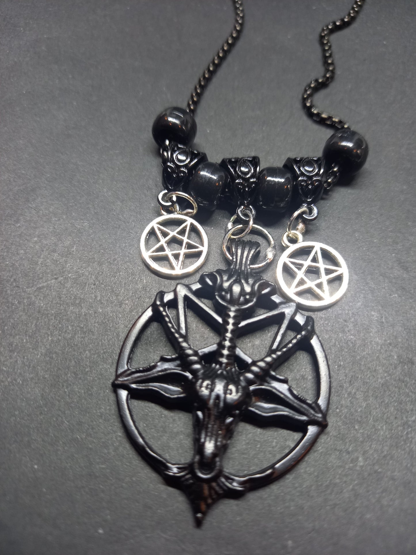 Goth Gothic Witchy killstar witch witchcraft Occult Satanic satanic temple "Goat of Mendes/Baphomet with inverted pentagrams" necklace