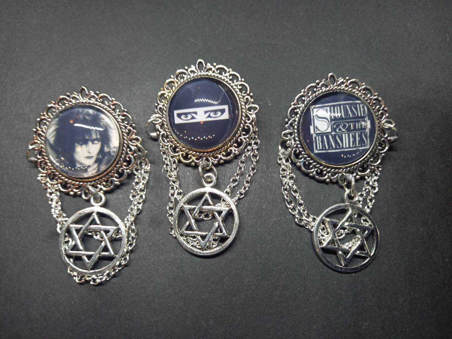 Goth Gothic Punk Alternative New Wave 1980's Siouxsie And The Banshees Siouxsie Sioux "Inspired Deluxe ornate brooch/pin"