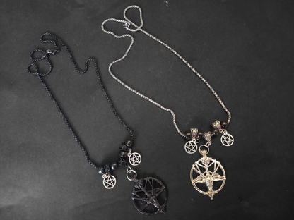 Goth Gothic Witchy killstar witch witchcraft Occult Satanic satanic temple "Goat of Mendes/Baphomet with inverted pentagrams" necklace
