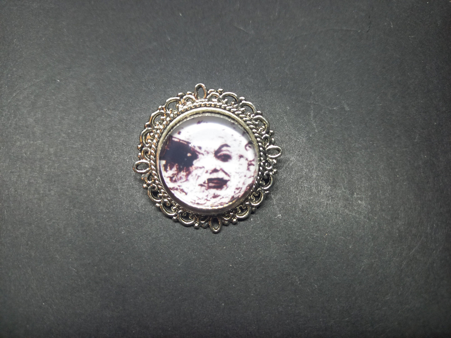 Goth gothic witchy killstar Oddity curiosity "A trip to the moon" inspired decorative pin badge