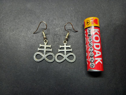 Goth Gothic Witchy killstar witch witchcraft Occult Oddity curiosity "Cross of Satan /Leviathan Cross" metal earrings