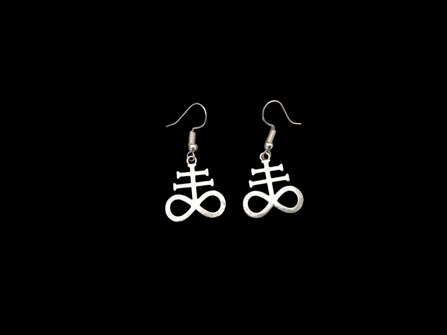 Goth Gothic Witchy killstar witch witchcraft Occult Oddity curiosity "Cross of Satan /Leviathan Cross" metal earrings